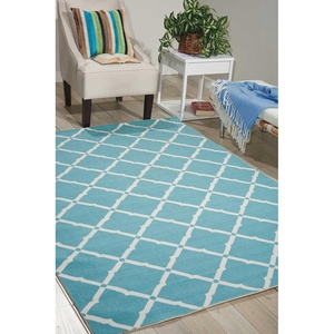 image:imageNourison Home amp Garden IndoorOutdoor Aqua 79 x 1010 AreaRug EasyCleaning Non Shedding Bed Room Living Room Dining Room Kitchen 8x11Aqua