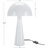 image:imageNourison Home 16 Matte Black Metal Mushroom Table Lamp Modern Retro Desk Light for Bedroom Dining Office EntrywayGlossy White
