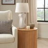 image:imageNourison Home 21 OffWhite Abstract Column Ceramic Table Lamp for Bedroom Living Room Console Entryway