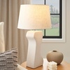 image:imageNourison Home 21 OffWhite Abstract Column Ceramic Table Lamp for Bedroom Living Room Console Entryway
