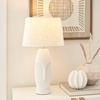 image:imageNourison Home 21 OffWhite Abstract Face Ceramic Table Lamp for Bedroom Living Room Console Entryway