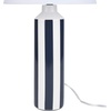 image:imageNourison Home 22 Blue amp White Striped Ceramic Cylinder Table Lamp for Bedroom Living Room Console EntrywayBLUEWHITE STRIPED
