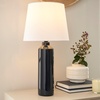 image:imageNourison Home 22 Blue amp White Striped Ceramic Cylinder Table Lamp for Bedroom Living Room Console EntrywayDARK BLUE