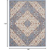 image:imageNourison Home Elation Ivory Blue 710 x 910 Area Rug  Easy Clean Non Shedding Bed Room Living Room Dining Room Kitchen 8 x 10
