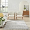 image:imageNourison Home Elwood Mocha 22 x 45 Area Rug Modern Moroccan Easy Cleaning Non Shedding Bed Room Living Room Dining Room Kitchen 2 x 4IvorySlate