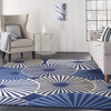 image:imageNourison Home Grafix White 53 x Round Area Rug  Easy Clean Non Shedding Bed Room Living Room Dining Room Kitchen 5 x RoundNavy