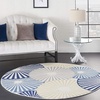 image:imageNourison Home Grafix White 53 x Round Area Rug  Easy Clean Non Shedding Bed Room Living Room Dining Room Kitchen 5 x RoundWhite