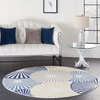 image:imageNourison Home Grafix White 53 x Round Area Rug  Easy Clean Non Shedding Bed Room Living Room Dining Room Kitchen 5 x RoundWhite