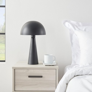 image:imageNourison Home 16 Matte Black Metal Mushroom Table Lamp Modern Retro Desk Light for Bedroom Dining Office EntrywayMatte Black