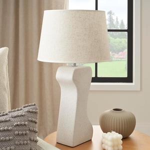 image:imageNourison Home 21 OffWhite Abstract Column Ceramic Table Lamp for Bedroom Living Room Console Entryway