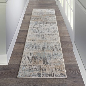 image:imageMichael Amini MA90 Uptown Beige Aqua 22 x 76 Area Rug  Easy Clean Non Shedding Bed Room Living Room Dining Room Kitchen 8 RunnerBeigeAqua