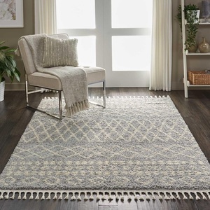 image:imageNourison Home Marrakesh Shag Moroccan Silver 22 x 4 Area Rug Easy Cleaning Non Shedding Bed Room Living Room Dining Room Kitchen 2x4Silver