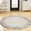 image:imageNourison Home Elation Ivory Grey 710 x Round Area Rug  Easy Clean Non Shedding Bed Room Living Room Dining Room Kitchen 8 x RoundIvory Grey