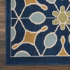 image:imageNourison Home Caribbean Navy 53 x Square Area Rug Retro Floral Bed Room Living Room Dining Room Kitchen Easy Clean Non Shedding 5 SquareNavy