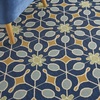 image:imageNourison Home Caribbean Navy 53 x Square Area Rug Retro Floral Bed Room Living Room Dining Room Kitchen Easy Clean Non Shedding 5 SquareNavy