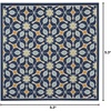 image:imageNourison Home Caribbean Navy 53 x Square Area Rug Retro Floral Bed Room Living Room Dining Room Kitchen Easy Clean Non Shedding 5 SquareNavy