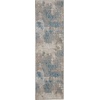 image:imageNourison Home Karma IvoryLight Blue 22 x 76 Area Rug  Easy Clean Non Shedding Bed Room Living Room Dining Room Kitchen 8 Runner22 x 76 Runner
