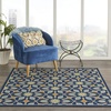 image:imageNourison Home Caribbean Navy 53 x Square Area Rug Retro Floral Bed Room Living Room Dining Room Kitchen Easy Clean Non Shedding 5 SquareNavy
