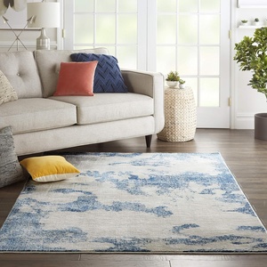 image:imageNourison Home Imprints Artistic Grey 4 x 6 Area Rug Easy Cleaning Non Shedding Bed Room Living Room Dining Room Kitchen 4x6IvoryLight Blue