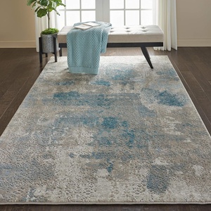 image:imageNourison Home Karma IvoryLight Blue 22 x 76 Area Rug  Easy Clean Non Shedding Bed Room Living Room Dining Room Kitchen 8 Runner53 x 74 Rectangular