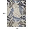 image:imageNourison Home Aloha Grey Blue 2 x 3 Area Rug  Easy Clean Non Shedding Bed Room Living Room Dining Room Kitchen 2 x 3Grey Blue