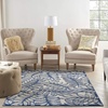 image:imageNourison Home Aloha Grey Blue 2 x 3 Area Rug  Easy Clean Non Shedding Bed Room Living Room Dining Room Kitchen 2 x 3IvoryNavy