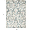 image:imageNourison Home Jubilant Damask IvoryPink 3 x 5 Area Rug Easy Cleaning Non Shedding Bed Room Living Room Dining Room Kitchen 3x5Ivory Blue