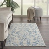 image:imageNourison Home Jubilant Damask IvoryPink 3 x 5 Area Rug Easy Cleaning Non Shedding Bed Room Living Room Dining Room Kitchen 3x5Ivory Blue