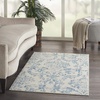 image:imageNourison Home Jubilant Damask IvoryPink 3 x 5 Area Rug Easy Cleaning Non Shedding Bed Room Living Room Dining Room Kitchen 3x5Ivory Blue