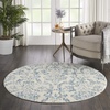 image:imageNourison Home Jubilant Damask IvoryPink 3 x 5 Area Rug Easy Cleaning Non Shedding Bed Room Living Room Dining Room Kitchen 3x5Ivory Blue