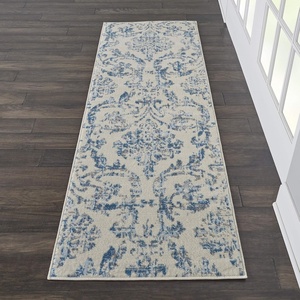image:imageNourison Home Jubilant Damask IvoryPink 3 x 5 Area Rug Easy Cleaning Non Shedding Bed Room Living Room Dining Room Kitchen 3x5Ivory Blue