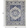 image:imageNourison Home Cyrus Bohemian Ivory Blue 53 x 73 Area Rug Easy Clean Non Shedding Bed Room Living Room Dining Room Kitchen 5x7Ivory Blue