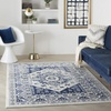 image:imageNourison Home Cyrus Bohemian Ivory Blue 53 x 73 Area Rug Easy Clean Non Shedding Bed Room Living Room Dining Room Kitchen 5x7Ivory Blue