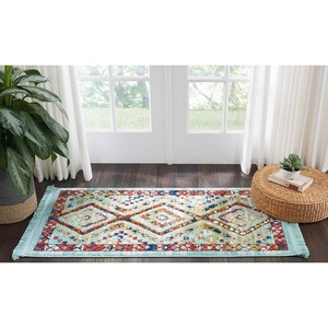 image:imageNourison Home Tribal Decor White 22 x 79 Area Rug  Easy Clean Non Shedding Bed Room Living Room Dining Room Kitchen 8 RunnerAqua