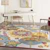 image:imageNourison Home Aloha Blue Grey 9 x 12 Area Rug  Easy Clean Non Shedding Bed Room Living Room Dining Room Kitchen 9 x 12Multi Color