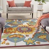image:imageNourison Home Aloha Blue Grey 9 x 12 Area Rug  Easy Clean Non Shedding Bed Room Living Room Dining Room Kitchen 9 x 12Multi Color