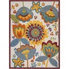 image:imageNourison Home Aloha Blue Grey 9 x 12 Area Rug  Easy Clean Non Shedding Bed Room Living Room Dining Room Kitchen 9 x 12Multi Color
