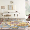 image:imageNourison Home Aloha Blue Grey 9 x 12 Area Rug  Easy Clean Non Shedding Bed Room Living Room Dining Room Kitchen 9 x 12Multi Color