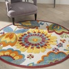image:imageNourison Home Aloha Blue Grey 9 x 12 Area Rug  Easy Clean Non Shedding Bed Room Living Room Dining Room Kitchen 9 x 12Multi Color