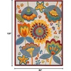 image:imageNourison Home Aloha Blue Grey 9 x 12 Area Rug  Easy Clean Non Shedding Bed Room Living Room Dining Room Kitchen 9 x 12Multi Color