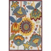 image:imageNourison Home Aloha Blue Grey 9 x 12 Area Rug  Easy Clean Non Shedding Bed Room Living Room Dining Room Kitchen 9 x 12Multi Color