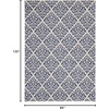 image:imageNourison Home Grafix Damask WhiteBlue 7 x 10 Area rug Easy cleaning Non Shedding Bed Room Living Room Dining Room Kitchen 7x10