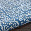 image:imageNourison Home Grafix White Blue 53 x Round Area Rug  Easy Clean Non Shedding Bed Room Living Room Dining Room Kitchen 5 x RoundBlue