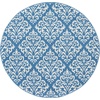 image:imageNourison Home Grafix White Blue 53 x Round Area Rug  Easy Clean Non Shedding Bed Room Living Room Dining Room Kitchen 5 x RoundBlue