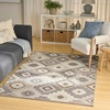 image:imageNourison Home Copenhagen Ivory Navy 5 x 7 Area Rug  Easy Clean Non Shedding Bed Room Living Room Dining Room Kitchen 5 x 7Ivory Beige