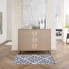 image:imageNourison Home Grafix White Blue 53 x Round Area Rug  Easy Clean Non Shedding Bed Room Living Room Dining Room Kitchen 5 x RoundWhite Black