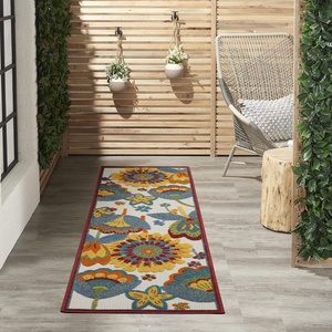 image:imageNourison Home Aloha Blue Grey 9 x 12 Area Rug  Easy Clean Non Shedding Bed Room Living Room Dining Room Kitchen 9 x 12Multi Color