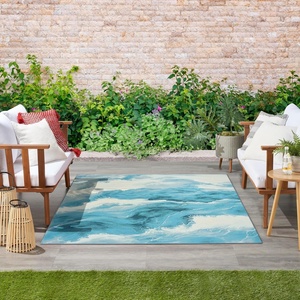 image:imageNourison Home Color Splash Ivory Blue 53 x 73 Area Rug  Easy Clean Non Shedding Bed Room Living Room Dining Room Kitchen 5 x 7Ivory Blue