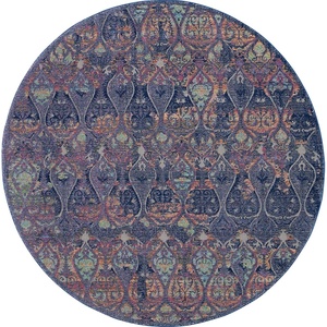 image:imageNourison Home Global Vintage Moroccan NavyMulticolor 6 x Round Area Rug Easy Cleaning Non Shedding Bed Room Living Room Dining Room Kitchen 6 Round