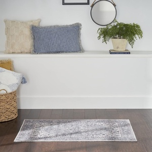 image:imageNicole Curtis Machine Washable Series 1 Farmhouse Grey 3 x 5 Area rug Easy cleaning Non Shedding Bed Room Living Room Dining Room Kitchen 3x5
